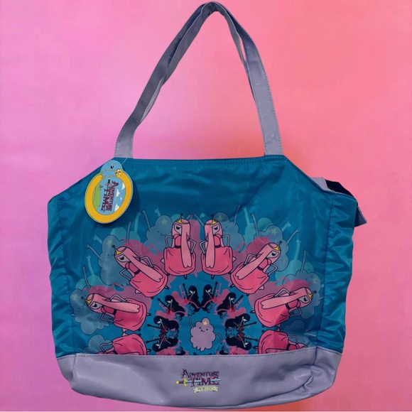 NWT Adventure Time Princesses Blue Purple Pink Tote Canvas Bag - Cartoon Network - Picture 1 of 9